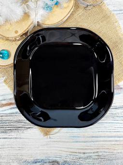 Набор тарелок глубокие квадратные черные 19х19 см Black Lux 6 штук