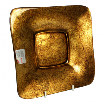 Блюдо квадратное малое Gold CIVE золотое, 21х21 см