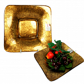 Блюдо квадратное малое Gold CIVE золотое, 21х21 см