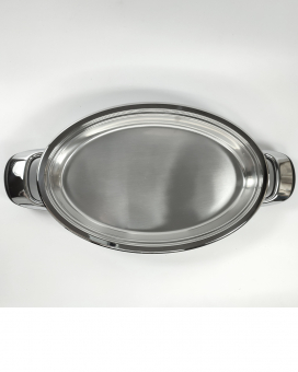 Сковорода овальная для рыбы Master Inox 34х21 см 1,8 литров нержавеющая сталь